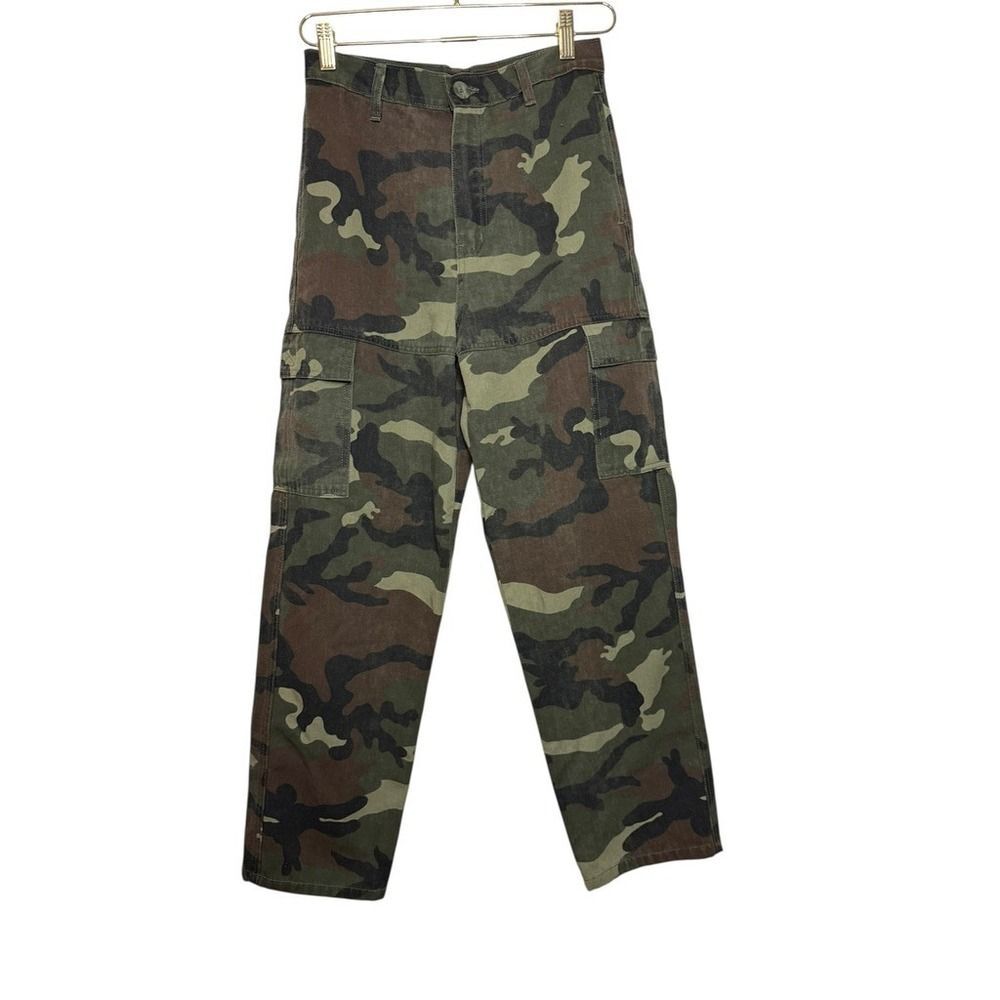 Vintage Faded Glory Women's Camouflage Cargo Pants Size‎ 4 Y2K Highrise